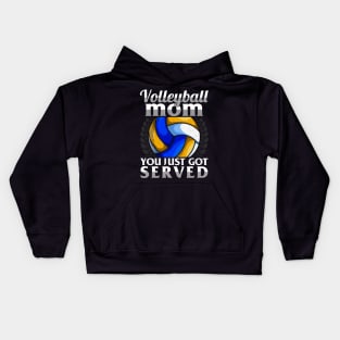 Funny You Just Got Served Volleyball Mom Serve Pun Kids Hoodie